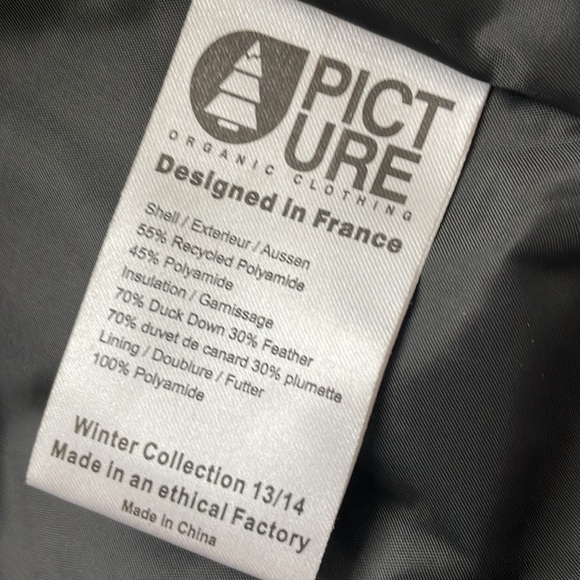 Picture Organic Clothing Down Ski Snowboard Jacket small - Picture 9 of 12